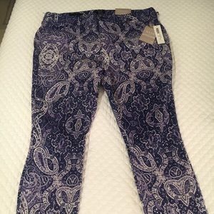 Chico’s skinny jean sz 16 paisley  multi blue new